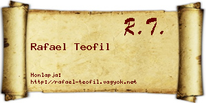 Rafael Teofil névjegykártya